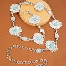 Load image into Gallery viewer, Diamond Shape Western Concho Chain Belt
