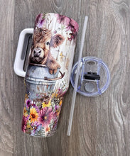 Load image into Gallery viewer, HIGHLAND COW  STAINLESS STEEL TUMBLERS CUP 40oz
