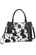 Load image into Gallery viewer, COW PU HANDBAG WIHT CLUTH
