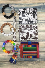 Load image into Gallery viewer, PRINTED SILICONE BEADED BRACELET CARD HOLDER KEYCHAIN
