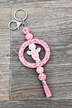 Load image into Gallery viewer, WESTERN COW LEOPARED SILICONE BEADED KEYCHAIN
