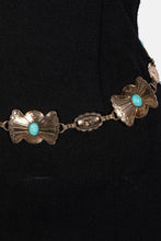 Load image into Gallery viewer, Turquoise Stud Bow Tie Western Concho Chain Belt
