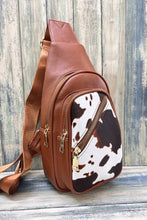 Load image into Gallery viewer, COW PRINT CROSSBODY SLING BAG PURSE : Black
